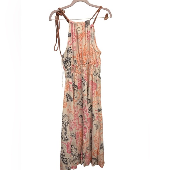 Zara  Disney Multicolor Floral Midi Dress - Picture 4 of 4